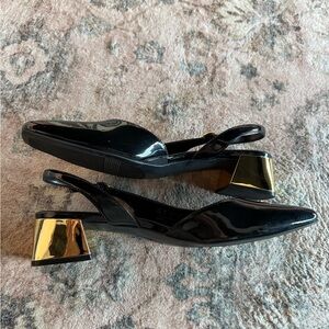Naturalizer Jayla Black and Gold Women's size 11 Slingbacks